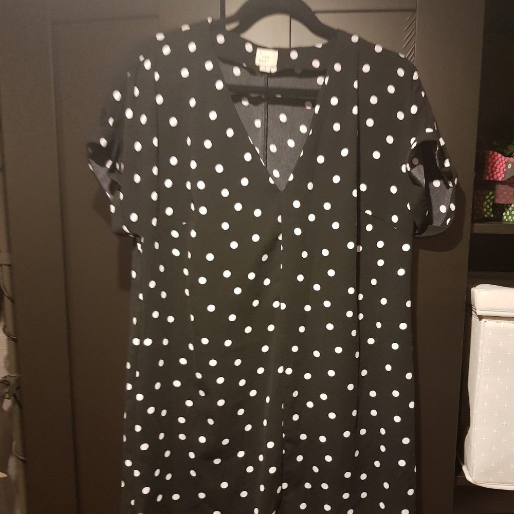 💙 BOGO FREE - A New Day Black & White Polka Dot Dress - Size Large
